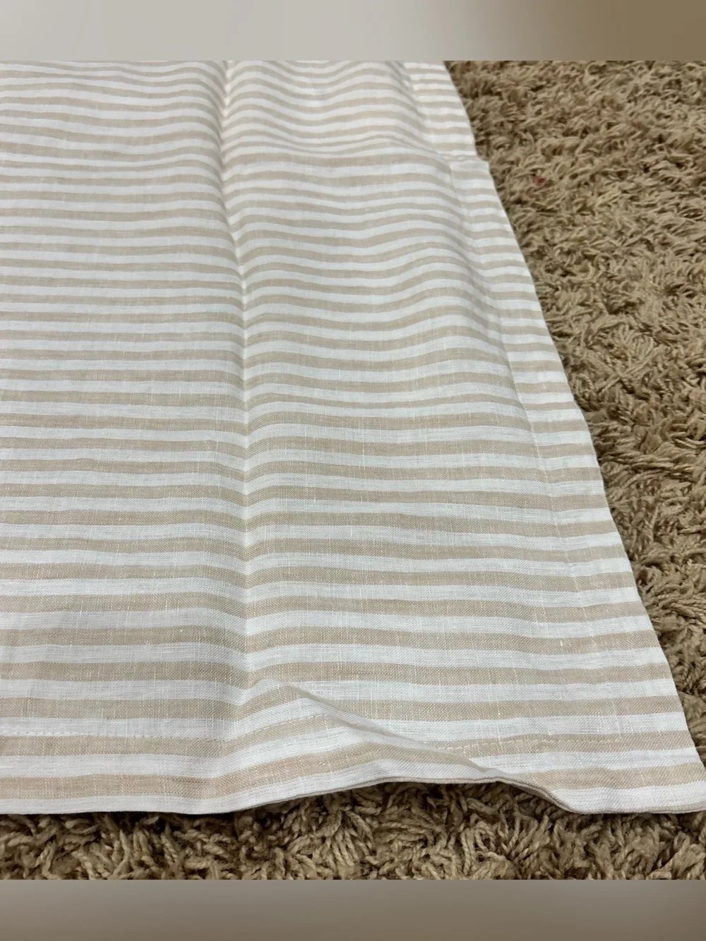 Quince Euro Sham Natural / White Stripe European Linen 26x26